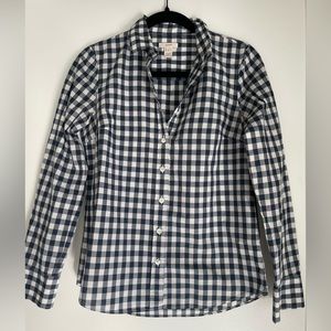 J. Crew blue and white flannel in a size 0